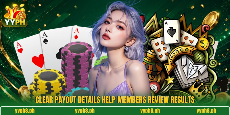 Clear payout details help members review results Clear payout details help members review results