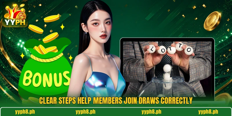 Clear steps help members join draws correctly Clear steps help members join draws correctly