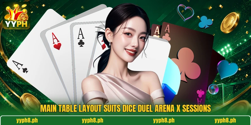 Main table layout suits Dice Duel Arena X sessions Main table layout suits Dice Duel Arena X sessions