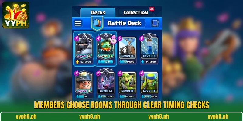 Members choose rooms through clear timing checks Members choose rooms through clear timing checks