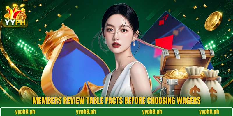 Members review table facts before choosing wagers Members review table facts before choosing wagers