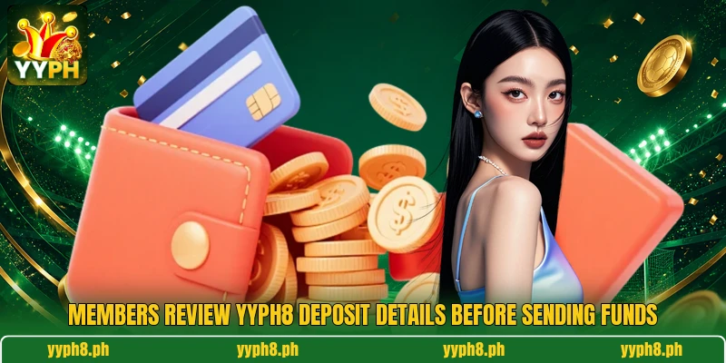 Members review YYPH8 deposit details before sending funds Members review YYPH8 deposit details before sending funds