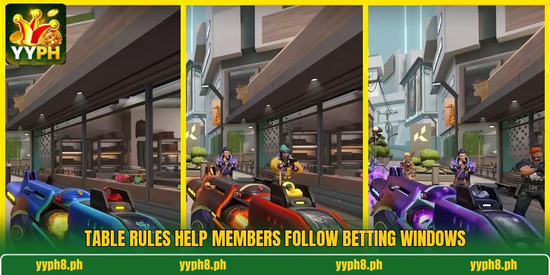 Table rules help members follow betting windows Table rules help members follow betting windows